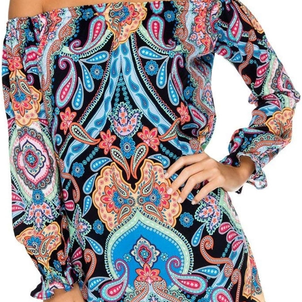 Luli Fama la maestranza cuff bell sleeve shift dress - Picture 6 of 10